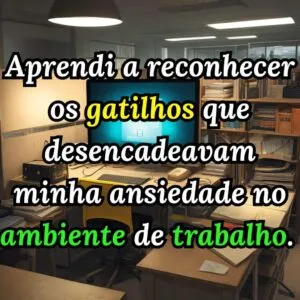 Ansiedade e Produtividade: Aprendi a reconhecer os gatilhos que desencadeavam minha ansiedade no ambiente de trabalho.